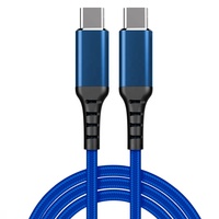 Kabel USB-C Nylon PD 60W USB3.2 5Gbps Kecepatan Tinggi untuk Ponsel, Kabel Data Pengisian Cepat 3A Tipe-C