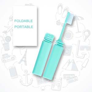 Brosse à dents pliable en bambou portable, poils doux, facile à plier pour les voyages, le camping, la randonnée, les aventures en plein air - Product Image 5