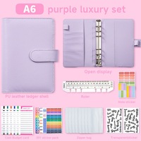 Agenda professionnel spirale mini, carnet à feuilles mobiles, couverture en cuir PU, format A5 A6, 6 anneaux, couleur macaron bonbon