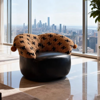 Italienischer Luxus-Samtstuhl für Wohnzimmer, Hotel-Lobby, Geschäftsverhandlungen, Drehbarer Freizeitstuhl, Einzelsofa