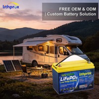 Batterie à décharge profonde robuste 12V 100AH Grade A LiFePO4 pour VR avec BMS intelligent CAN Bus, borne M8, 6000+ cycles, CE RoHS IP67, OEM ODM