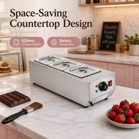 Machine à fondre le chocolat électrique professionnelle à 3 bacs, 220V 0.6kW, chauffe-chocolat de comptoir pour boulangerie, café, pâtisserie