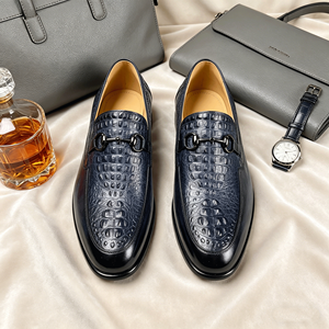 Mocassins pour hommes en cuir gaufré façon croco, style business décontracté, chaussures habillées en cuir formelles, pointures européennes : <span class=keywords><strong>39</strong></span> à 46 - Product Image 4