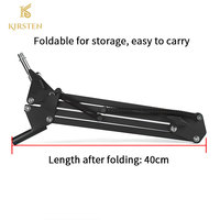Support de microphone cantilever pliable en métal ABS KIRSTEN MSM01 anti-vibration, réglable en hauteur, capacité de charge 800g, pince de 4,5 cm