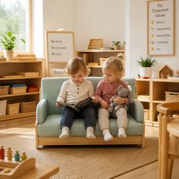 Canapé double pour enfants Chuangjin, fauteuil rembourré 2 places, structure en bois massif pour la maternelle Montessori, vente en gros
