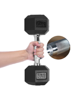 Haltères de fitness pour hommes SPORTVUE GC-101, poignée antidérapante, certifiés CE, en acier et caoutchouc, design hexagonal, durables, pour la musculation des bras