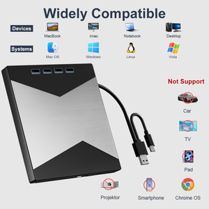 Unidad de <span class=keywords><strong>Blu</strong></span>-<span class=keywords><strong>ray</strong></span> Externa 4k USB 3.0 Tipo-C 3D, Unidad de <span class=keywords><strong>Blu</strong></span>-<span class=keywords><strong>ray</strong></span> Portátil 7 en 1 para Windows XP/7/8/10/11 y Mac - Product Image 2