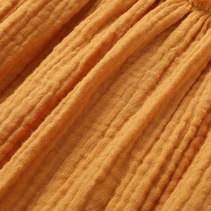 Factory <strong>Hot</strong> Sale Summer Breathable Thin Short Sleeve Drawstring Children Baby <strong>Linen</strong> Dresses Baby Girls Dress <strong>Linen</strong> <strong>Clothing</strong> - Product Image 3