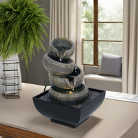 Fontaine à eau boule de cristal en résine d'intérieur à base carrée nouveau style petit décor à la maison avec pour un usage domestique