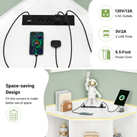 Meuble d'angle multifonction moderne avec ports USB et prises, étagère en bois pour jouets et livres, idéal pour petits espaces, 10 cubes, pour école et salle de jeux