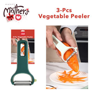ชุดที่ปอกผัก 3 ชิ้น ของขวัญวันแม่ พร้อมใบมีดสแตนเลส-อเนกประสงค์ ใช้งานง่าย ทำความสะอาดง่าย สำหรับผลไม้ - Product Image 1