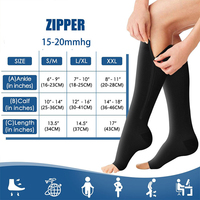 Vente en gros Bas élastiques pour varices Chaussettes zippées haute compression au genou en cuivre