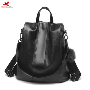 New <b>Ladies</b> Vintage Soft PU <b>Backpack</b> Korean Women's Style Bag with Zipper Closure Fashionable Luxury RTS Bulk Mixed Order - Product Image 1