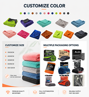 Nouvelles serviettes en microfibre en peluche torsadée en microfibre serviette de séchage à boucle torsadée pour serviette de siège de voiture 1100gsm