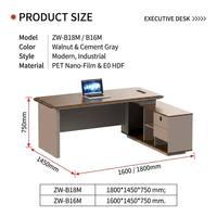 Bureau de direction moderne en bois XSXY ZW-B16M avec tiroirs, mobilier de bureau commercial modulaire autoportant