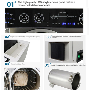 Fábrica personalizada OEM ODM 12L/18L/23L Clase B Autoclave Esterilizadores de vapor <span class=keywords><strong>3</strong></span> veces Esterilizar al vacío con impresora - Product Image 3