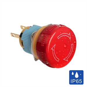 Ip65 không thấm nước 16 Mét kim loại dừng khẩn cấp push button chuyển 1NC 2pins 3A 250VAC/24VDC nhỏ nút phẳng 16 Mét - Product Image 4