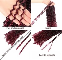 Extensions de cheveux au crochet GoGo Curl Braid Freetress 3X Pacific Curl Spring Ripple Passion Twist Curly Deep Water Wave 18 pouces