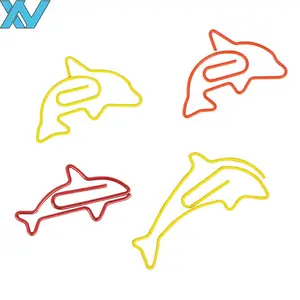 Factory creativity custom dolphin shaped Paper Clips metal wire Binder Clips