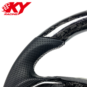 Volant sport en cuir noir et fibre de carbone forgée sur mesure, compatible avec Chevrolet Corvette C7 Z06 Z51 ZR1 Camaro SS ZL1 - Product Image 2