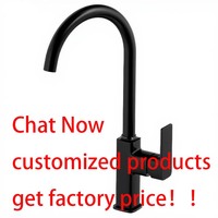 Robinet de cuisine noir mitigeur eau chaude et froide en laiton