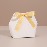 Boîte en papier créative, sac en papier hexagonal, boîte cadeau, boîte d'emballage pour bonbons, boîte à bonbons pour célébrations, boîte en papier pliable, boîte à bonbons avec nœud, boîte à main