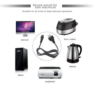 En stock fil PVC Vde Ac avec 3 pôles France Iec 60320 prise électrique C5 cordon d'<span class=keywords><strong>alimentation</strong></span> Eu - Product Image 5