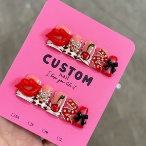 Nuevo Diseño, <span class=keywords><strong>Uñas</strong></span> Acrílicas Hechas a Mano con Forma de Pato, 10 Piezas, <span class=keywords><strong>Uñas</strong></span> Postizas Reutilizables, Diseño Cuadrado, Modelo para Dedos - Product Image 4