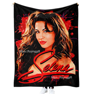 Manta de poliéster para sofá de sala de estar Selena Quintanilla personalizada a buen precio, manta cálida para cama para invierno - Product Image 2