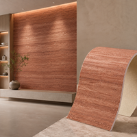 Panneau de pierre flexible en travertin, imperméable et ignifuge, pour la décoration murale extérieure et le revêtement mural, type granit artificiel