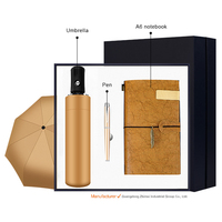 Nouveauté : Coffret cadeau d'affaires de luxe personnalisé comprenant un parapluie, un stylo et un carnet A6 pour une publicité et une promotion efficaces