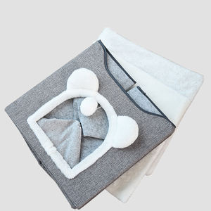 대형 새끼 고양이 동굴 침대 키티 큐브 콘도 접이식 진정 토끼 오두막과 스크래치 패드 실내 고양이 침대 애완 동물 하우스 - Product Image 4