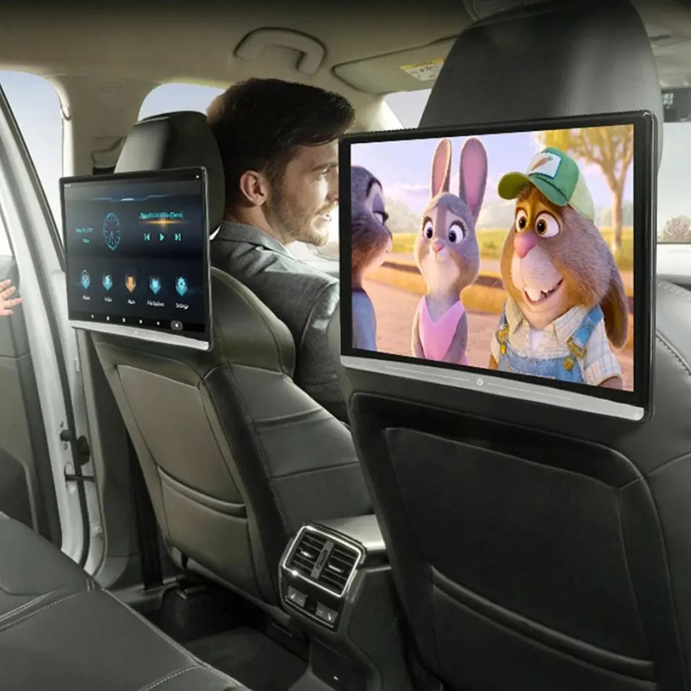 Jmance 13.3 Inch Muilt-Taal Entertainment Hoofdsteun Tv 4K Auto Monitor Multifunctionele Tablet Touchscreen Radio Auto Dvd-Speler