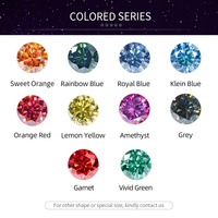 Moissanite VVS de laboratoire en vrac 1 carat, à effet de couleur, rose, bleu, rouge, jaune, taille brillant 6,5 mm GRA