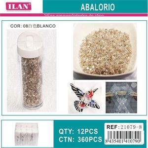 Perline ILAN Abalorio bianche 08 12 pezzi per la creazione di gioielli artigianali - Product Image 1