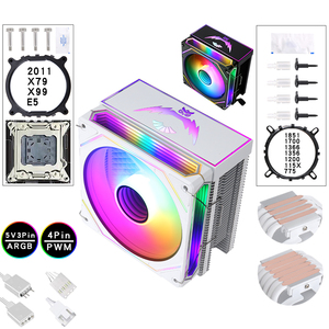 QiuzAim X79/1700 escritorio 4/6 tubo de cobre ARGB disipador de calor 12th generación colorido 5v3 Pin CPU ventilador 120mm con cubierta 4 pines 1200/<span class=keywords><strong>i5</strong></span> - Product Image 1