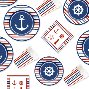 DAMAI <span class=keywords><strong>Pirate</strong></span> fête d'anniversaire fournitures décorations <span class=keywords><strong>Pirate</strong></span> trésor thème assiettes en papier et serviettes ensemble avec tasses pour 8 invités - Product Image 3