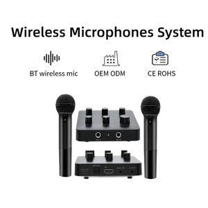 Uhf <span class=keywords><strong>DSP</strong></span> Echo Dual Channel chuyên nghiệp không dây karaoke Hệ thống microphone kỹ thuật số Mixer cho TV thông minh Nhà thờ âm nhạc bên vui vẻ - Product Image 5