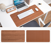 Tapis de souris surdimensionné imperméable en cuir de grain de bois d'imitation, tapis de bureau coloré en bois épais, tapis de bureau d'ordinateur d'étude de bureau