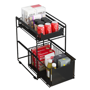 Organizador de gabinete de <span class=keywords><strong>cocina</strong></span> extraíble de alambre debajo del fregadero de metal de 2 niveles debajo de los <span class=keywords><strong>organizadores</strong></span> y almacenamiento del fregadero de <span class=keywords><strong>cocina</strong></span> - Product Image 1