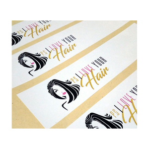 Prodotto Etichette Adesive Stampa Personalizzata di Marca Logo di Imballaggio Autoadesivo Fascio di Capelli Involucri per L'estensione Dei Capelli - Product Image 2