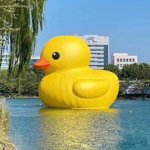 Vente chaude équipement de jeu d'eau publicité bouée de sauvetage enfants bouée géant gonflable Promotion <span class=keywords><strong>canard</strong></span> jaune - Product Image 2
