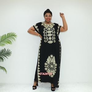 Abito muslimah formale nero tessuto abaya STA2817F Nigeria abaya boubou - Product Image 1