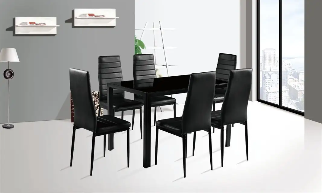 무료 샘플 싼 고전적인 4 Seater 현대 섬유 유리 최고 식탁 세트/식탁 및 의자