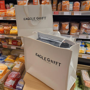 Design personnalisé Sac à lunch alimentaire isolé de qualité supérieure Sac isotherme à glace en toile de coton avec doublure en PEVA - Product Image 2