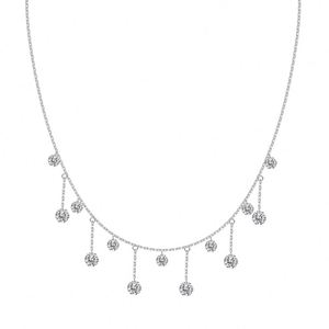Collar de Borla con Circonitas de Grado 5A de 4mm y 5mm, Plata de Ley 925, Diseño Elegante Dylam, Alta Joyería, No se Desvanece, No se Oxida, para Mujer - Product Image 1