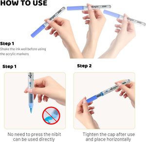 ปากกามาร์กเกอร์สีอะคริลิค36สีปากกาทำเครื่องหมายสีอะคริลิคแบบไม่ปั๊มสำหรับทาสีหินไม้ - Product Image 4