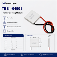 Module de contrôle thermique TEC TES1-04901 20x20x5.0 mm 5.94 V 1.3 A pour le refroidissement des capteurs d'imagerie médicale