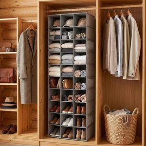 Hanging <b>Shoe</b> Organizer 30 Sections With 6 Mesh Pockets <b>Space</b> <b>Saving</b> For Closet Wardrobe <b>Storage</b> - Product Image 2
