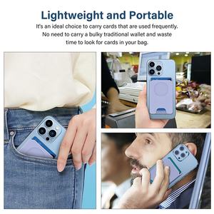 Portafoglio Magnetico Sottile Porta Carte Personalizzabile MagSafe da Uomo per 3 Carte per <span class=keywords><strong>iPhone</strong></span> 16 15 14 Pro Max - Product Image 6
